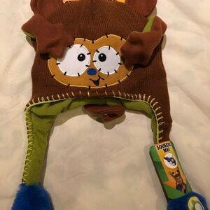 Brown and Green Kids Animal Hat